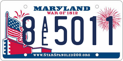 MD license plate 8AE5011