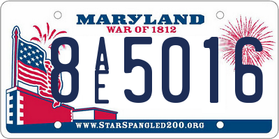 MD license plate 8AE5016