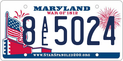 MD license plate 8AE5024