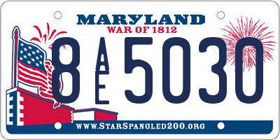 MD license plate 8AE5030