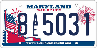 MD license plate 8AE5031