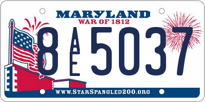 MD license plate 8AE5037