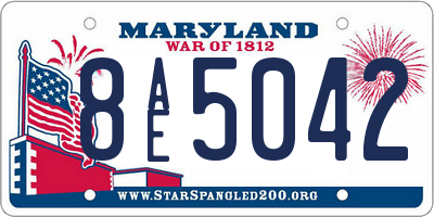MD license plate 8AE5042