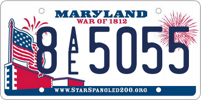 MD license plate 8AE5055