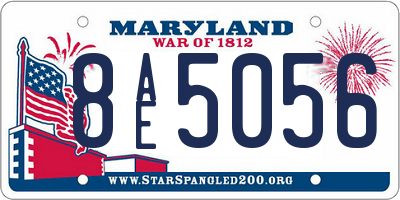 MD license plate 8AE5056