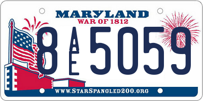 MD license plate 8AE5059