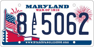 MD license plate 8AE5062