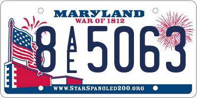 MD license plate 8AE5063
