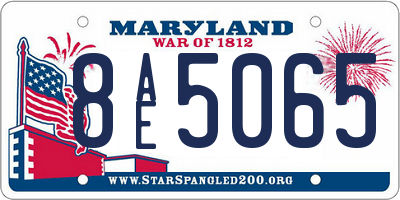 MD license plate 8AE5065