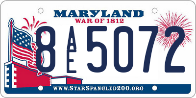 MD license plate 8AE5072