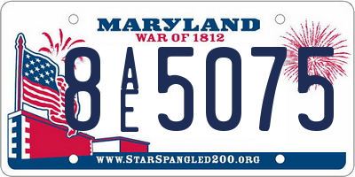 MD license plate 8AE5075