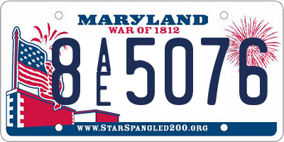 MD license plate 8AE5076