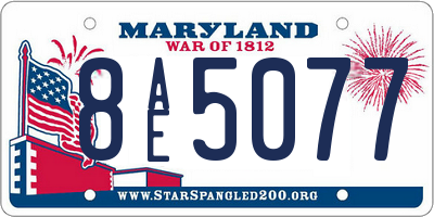 MD license plate 8AE5077