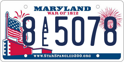 MD license plate 8AE5078
