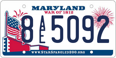 MD license plate 8AE5092