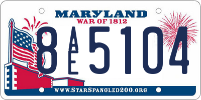 MD license plate 8AE5104