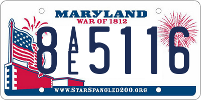 MD license plate 8AE5116