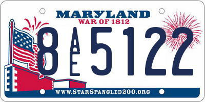 MD license plate 8AE5122