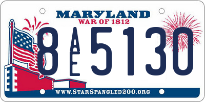 MD license plate 8AE5130