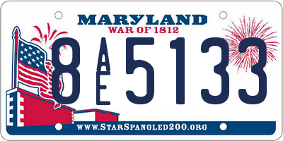 MD license plate 8AE5133