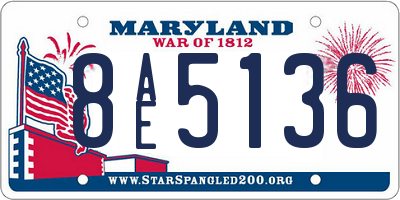 MD license plate 8AE5136