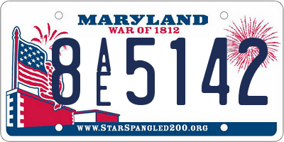 MD license plate 8AE5142