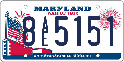MD license plate 8AE5151