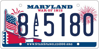 MD license plate 8AE5180
