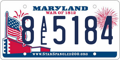 MD license plate 8AE5184