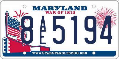 MD license plate 8AE5194