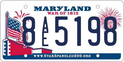 MD license plate 8AE5198