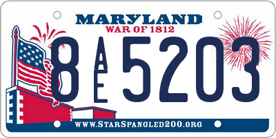MD license plate 8AE5203