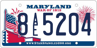 MD license plate 8AE5204