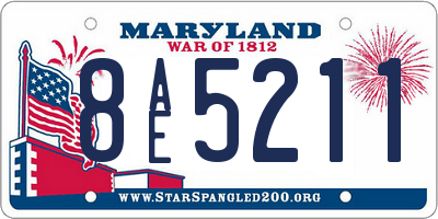 MD license plate 8AE5211