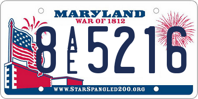 MD license plate 8AE5216