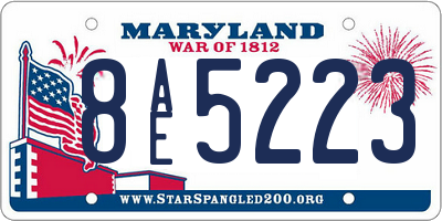 MD license plate 8AE5223