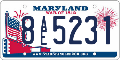 MD license plate 8AE5231