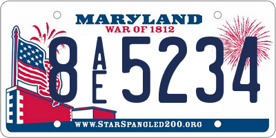 MD license plate 8AE5234