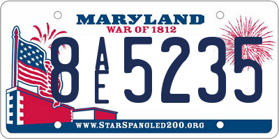 MD license plate 8AE5235