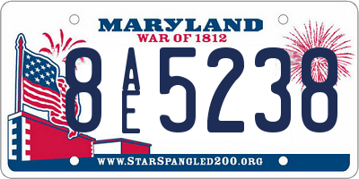 MD license plate 8AE5238
