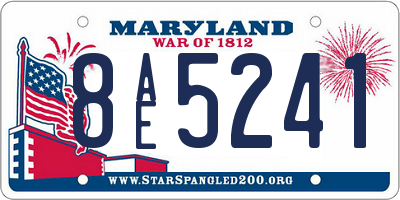 MD license plate 8AE5241