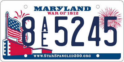 MD license plate 8AE5245