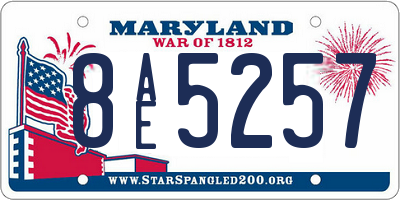 MD license plate 8AE5257