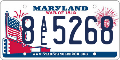 MD license plate 8AE5268