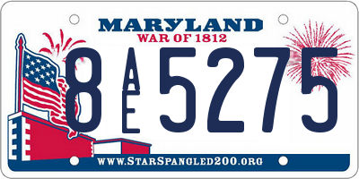 MD license plate 8AE5275