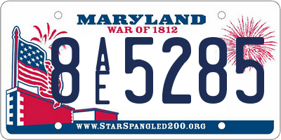 MD license plate 8AE5285