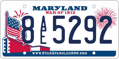 MD license plate 8AE5292