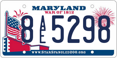 MD license plate 8AE5298