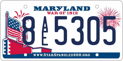 MD license plate 8AE5305