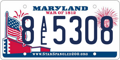MD license plate 8AE5308